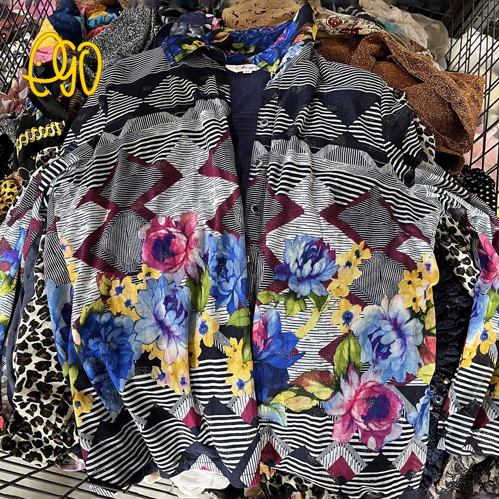 Wholesale 2nd Elder Women T-Shirts Used T-shirt For Women Mother Short Middle-aged Elderly Ladies Shirt Used Clothes Bales