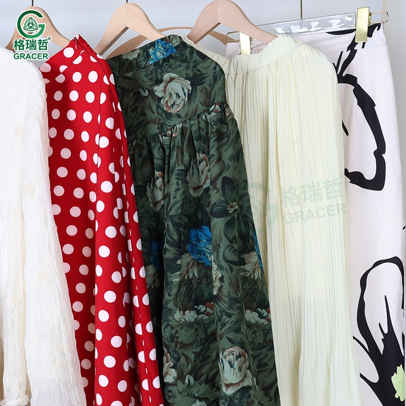 Thrift Second Hand Clothing Dress Used Clothes Adult Ladies Cotton Long Skirt Bales For Women