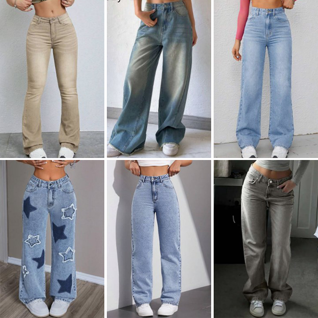 Low price Wholesale 2024Spring/Summer Fashion Casual Slim Fit Loose Mixed Denim Retro Personalized Women's Jeans Random Delivery