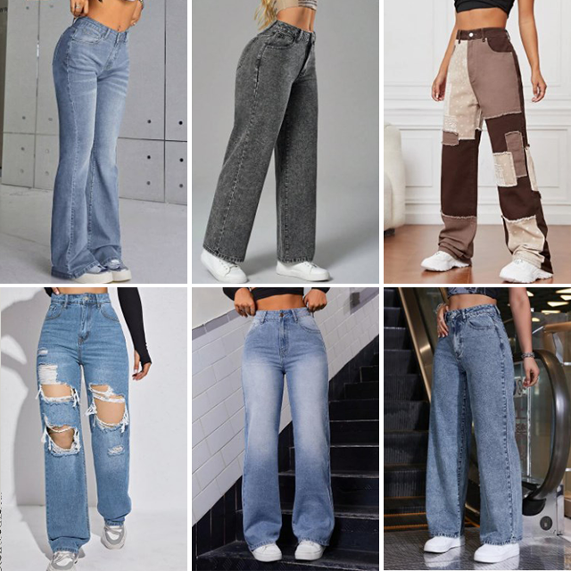Low price Wholesale 2024Spring/Summer Fashion Casual Slim Fit Loose Mixed Denim Retro Personalized Women's Jeans Random Delivery