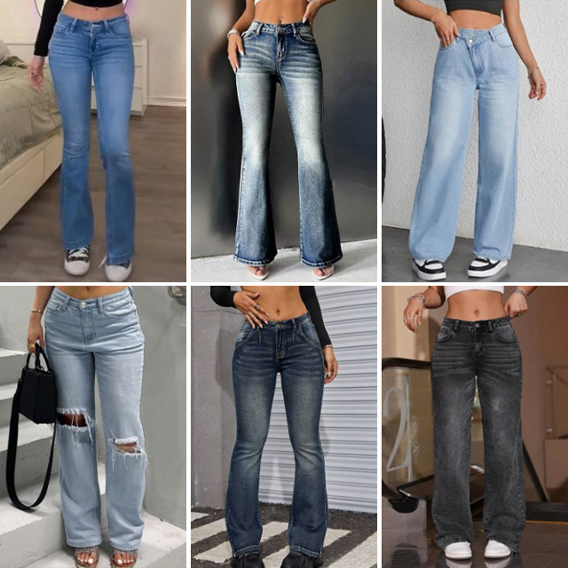 Low price Wholesale 2024Spring/Summer Fashion Casual Slim Fit Loose Mixed Denim Retro Personalized Women's Jeans Random Delivery