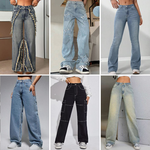 Low price Wholesale 2024Spring/Summer Fashion Casual Slim Fit Loose Mixed Denim Retro Personalized Women's Jeans Random Delivery