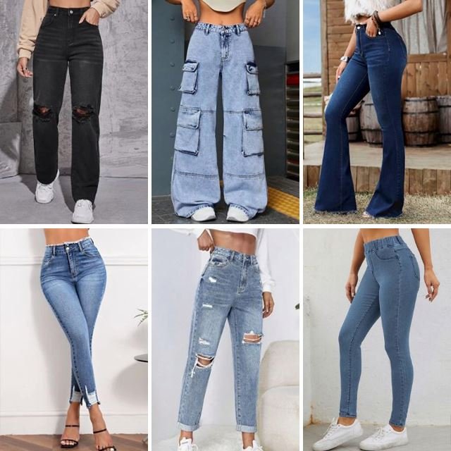 Wholesale 2024 Summer Inventory Retro High Waist Slim Fit Design Straight Leg Wide Leg Women's Jeans Randomly Shipped