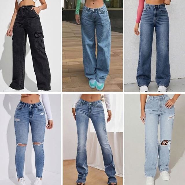 Wholesale 2024 Summer Inventory Retro High Waist Slim Fit Design Straight Leg Wide Leg Women's Jeans Randomly Shipped