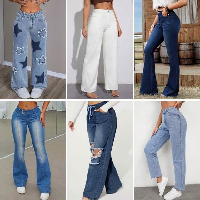 Wholesale 2024 Summer Inventory Retro High Waist Slim Fit Design Straight Leg Wide Leg Women's Jeans Randomly Shipped