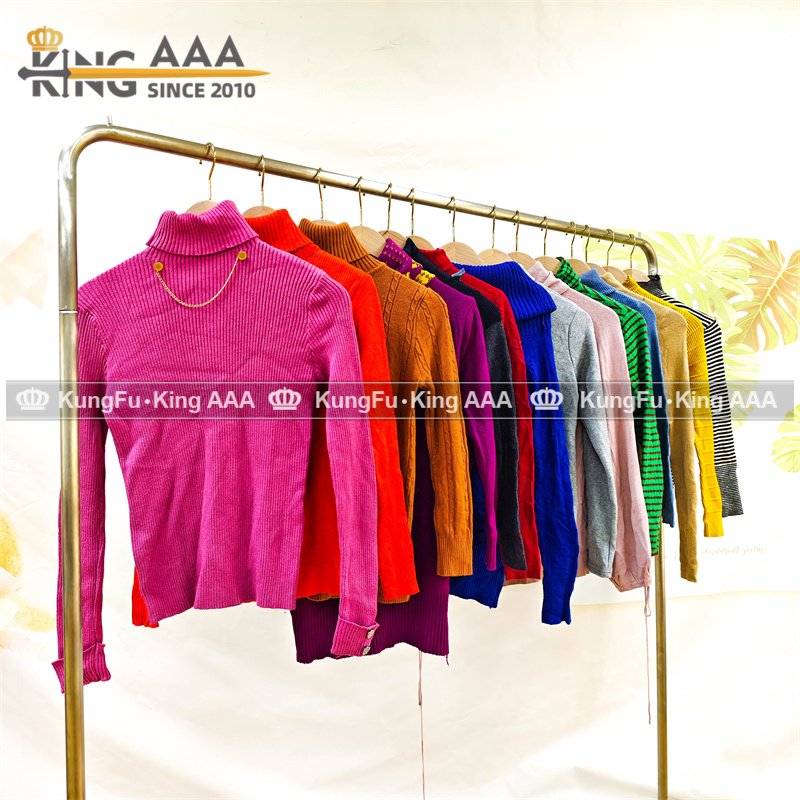 KINGAAA women's turtleneck sweaters ukay ukay bales korean mix women100kg bale used clothing used clothes for women