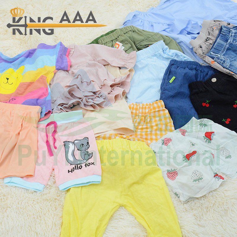Summer Cotton Used Clothes Children Bales Kids Soft Fabric Dress Second hand Clothes Casual Clothing Wholesale Bales for Kids