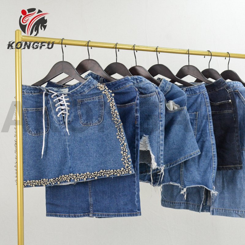 AKONGFU denim skirts for women ladies used woman jean skirts used clothes ton second hand clothes in bulk bales in wholesale