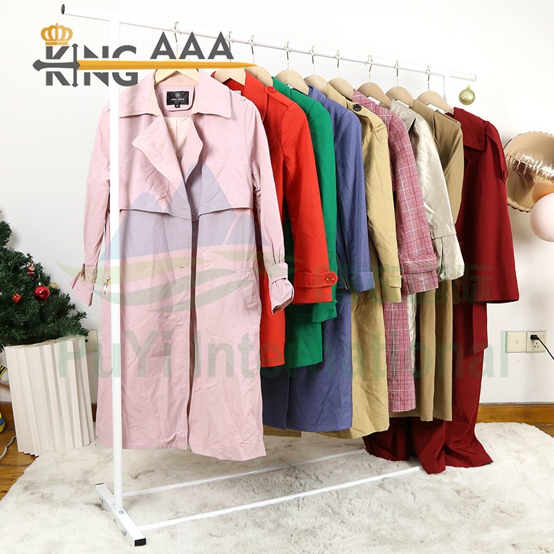 winter used clothes second hand cote branded windbreaker jacket bale used clothes trench coats for ladies women