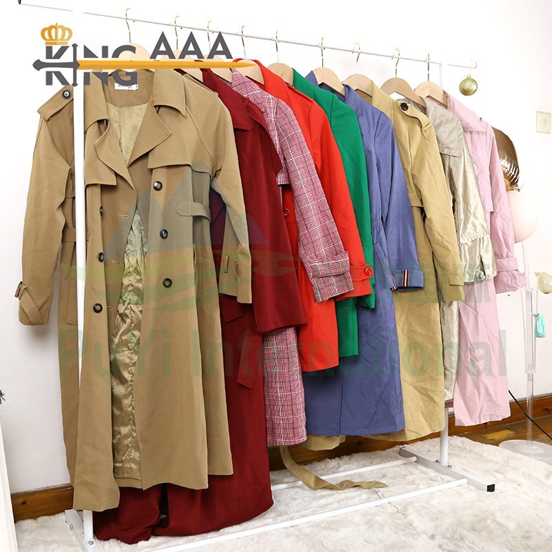 winter used clothes second hand cote branded windbreaker jacket bale used clothes trench coats for ladies women