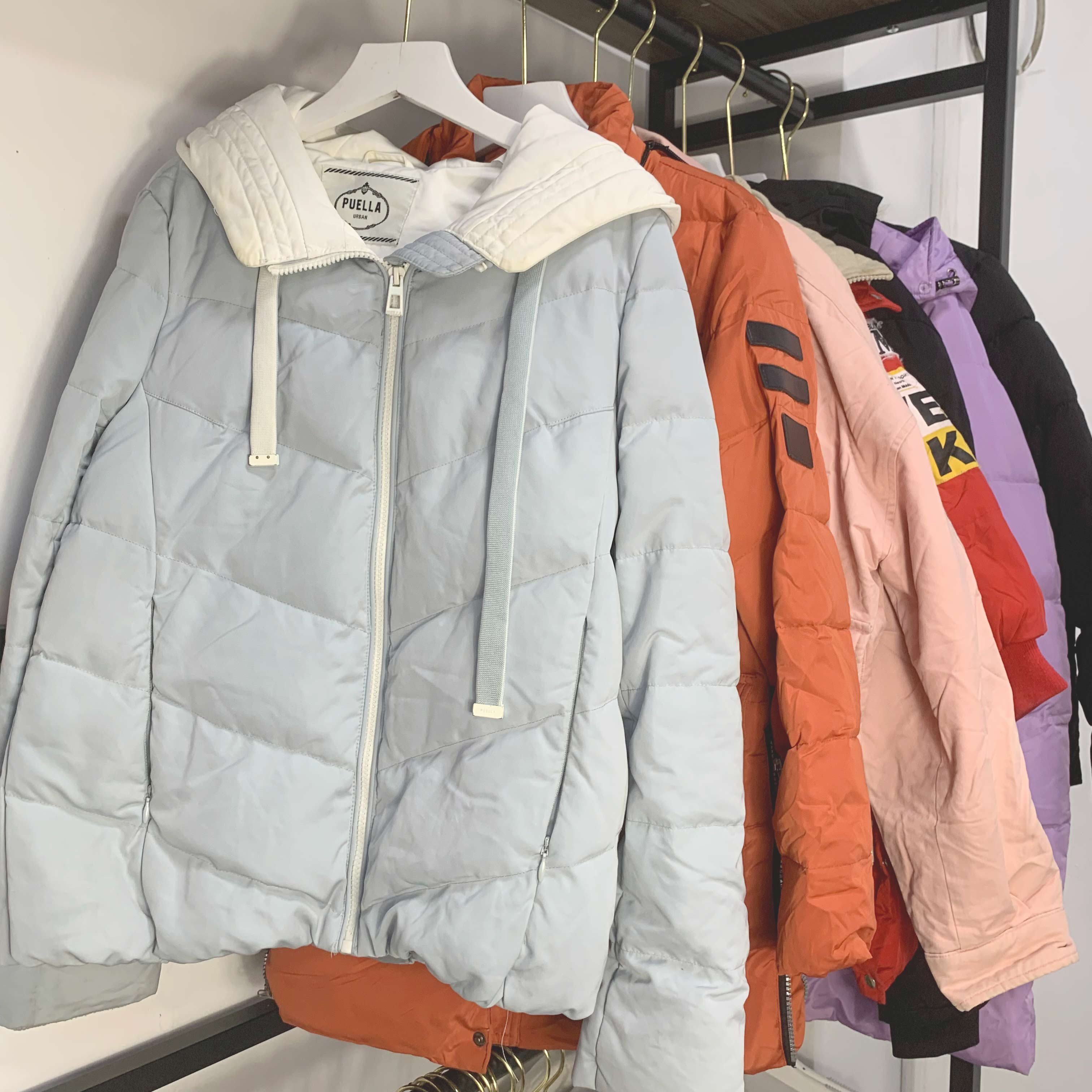 Fashionable winter cotton padded clothes second hand warm jacket used clothing bales