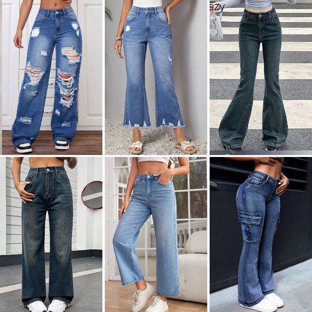 2024 inventory straight leg women's used jeans casual lightweight jeans mixed packaging random shipment