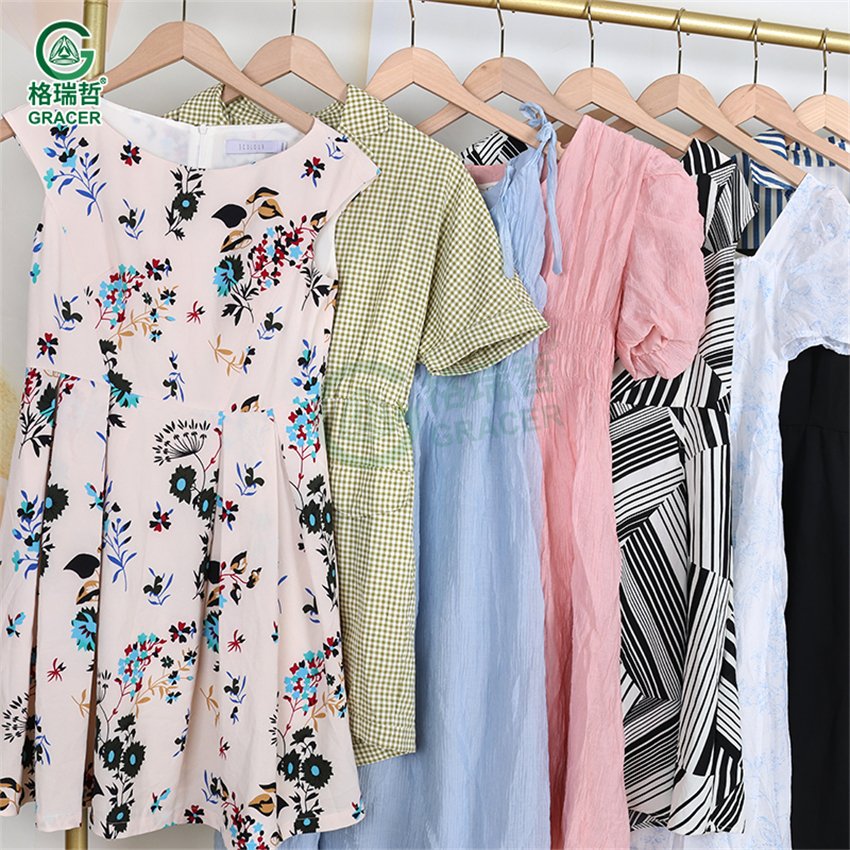 High End Cotton Dress Used Women Clothes Bulk Second Hand Clothes from Sweden