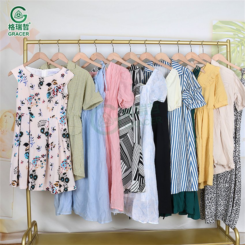 High End Cotton Dress Used Women Clothes Bulk Second Hand Clothes from Sweden