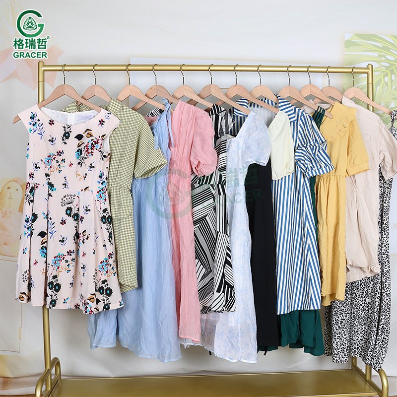 High End Cotton Dress Used Women Clothes Bulk Second Hand Clothes from Sweden
