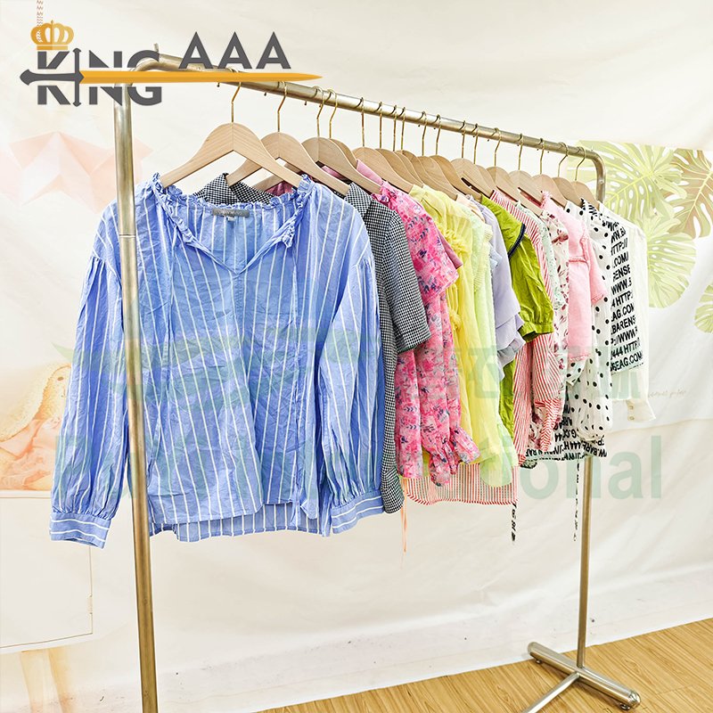 Wholesale Womens Tops Fashion Shirt Blouse Summer Short Sleeve Shirts Female Lady Blouse Second Hand Used Clothes Clothing Bales