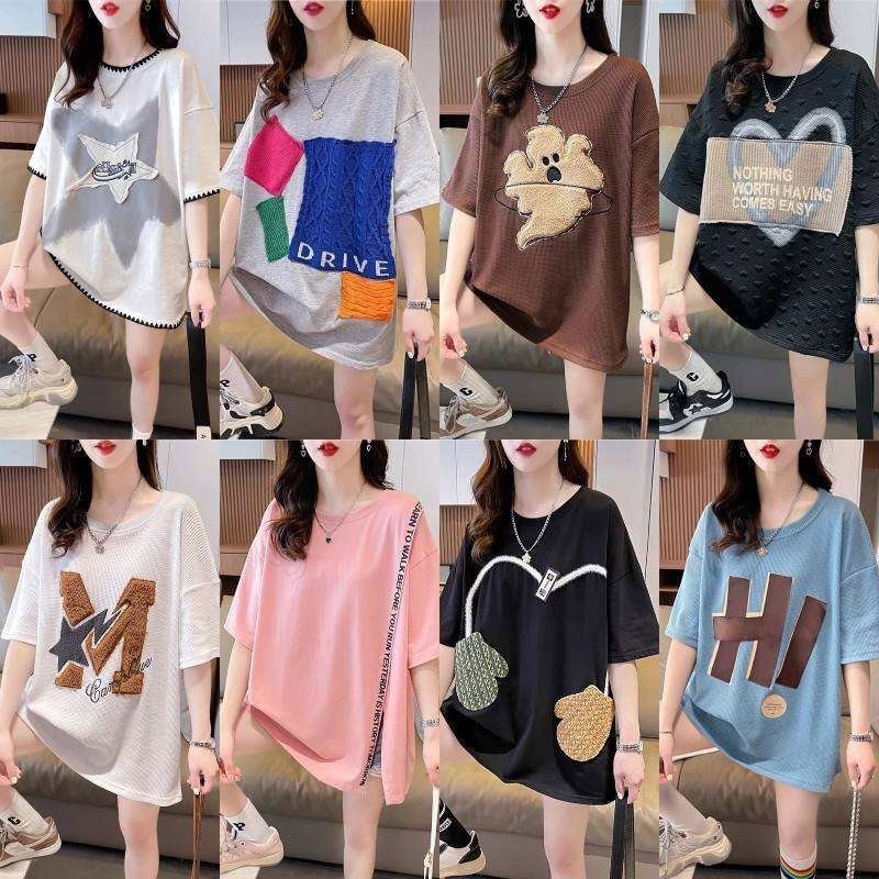Wholesale 2024 summer new women's short-sleeved t-shirt fashion plus size women's loose t-shirt