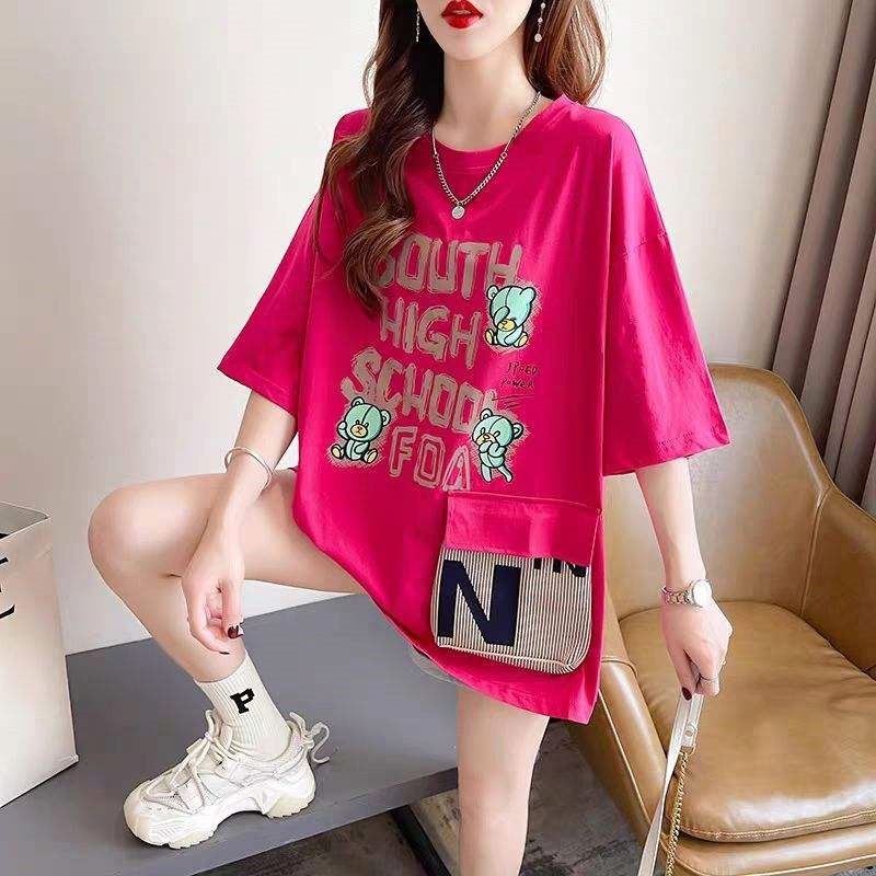 Wholesale 2024 summer new women's short-sleeved t-shirt fashion plus size women's loose t-shirt