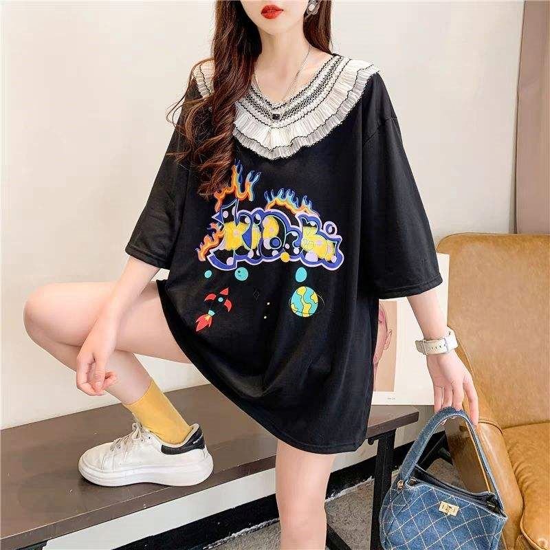Wholesale 2024 summer new women's short-sleeved t-shirt fashion plus size women's loose t-shirt