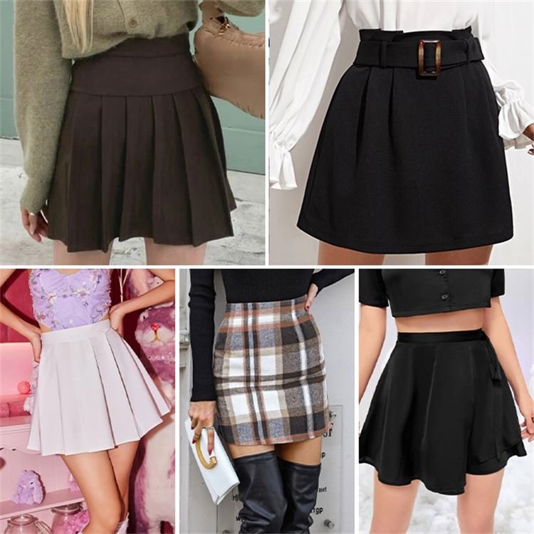 2024 new cotton fabric high waist skirt women fashion stock clothes