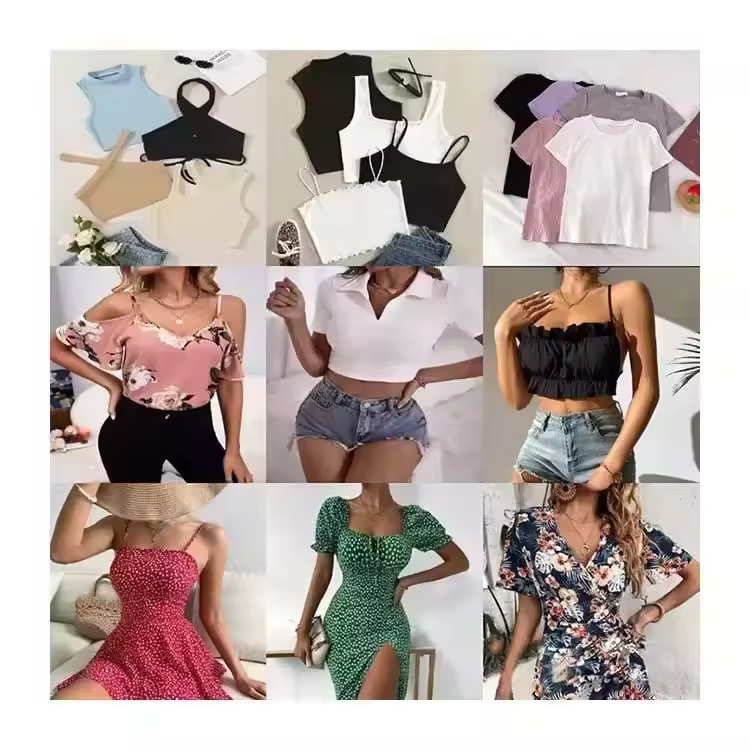 WO 2024 new summer Fashion stock lot women mix clothes bale croptops bulk clothes assorted brand