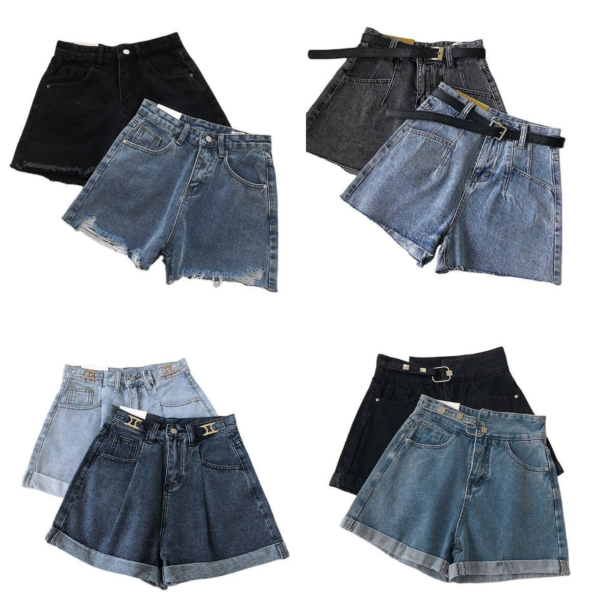 Korean Style Denim Shorts Women's Short Jeans 2022 New Summer Wide Leg Pants A- Line Shorts
