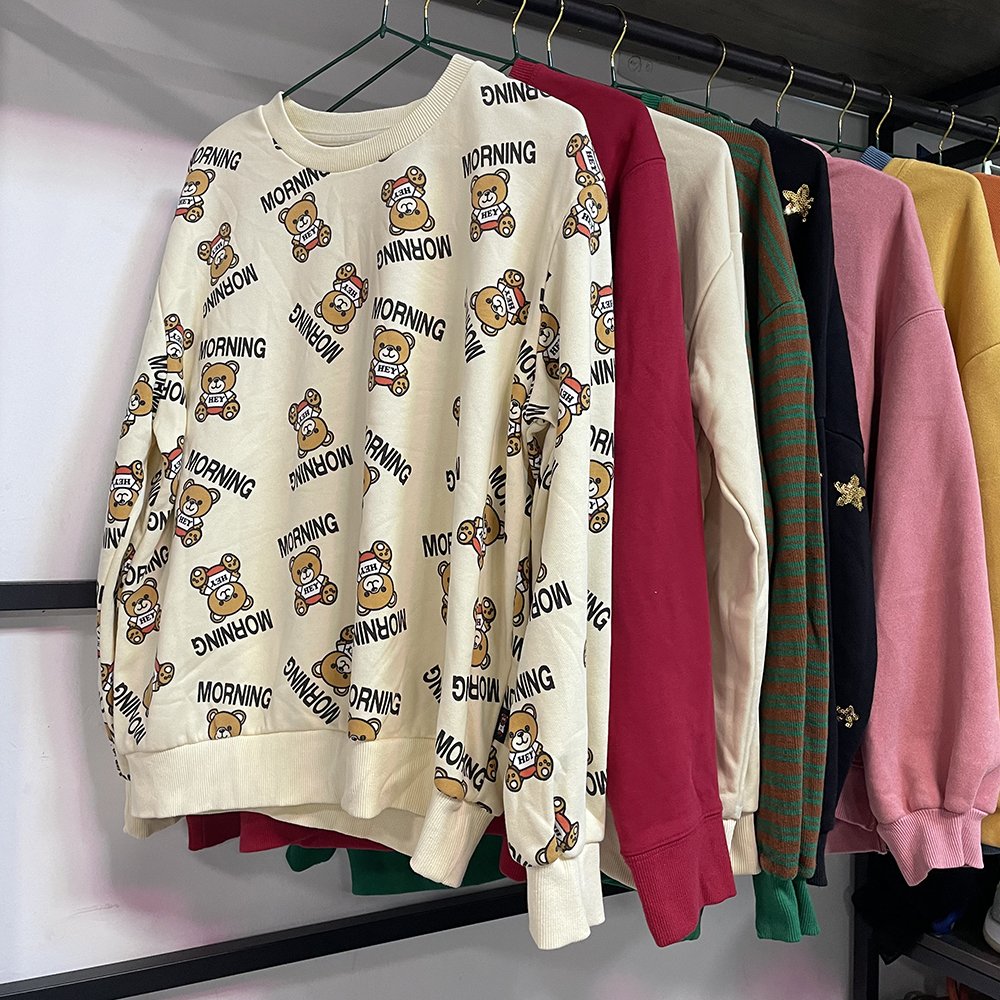 Wholesale Second hand Clothing Used Clothes Men's and Women's Fashion Casual Crew neck Hoodie Mix Bale