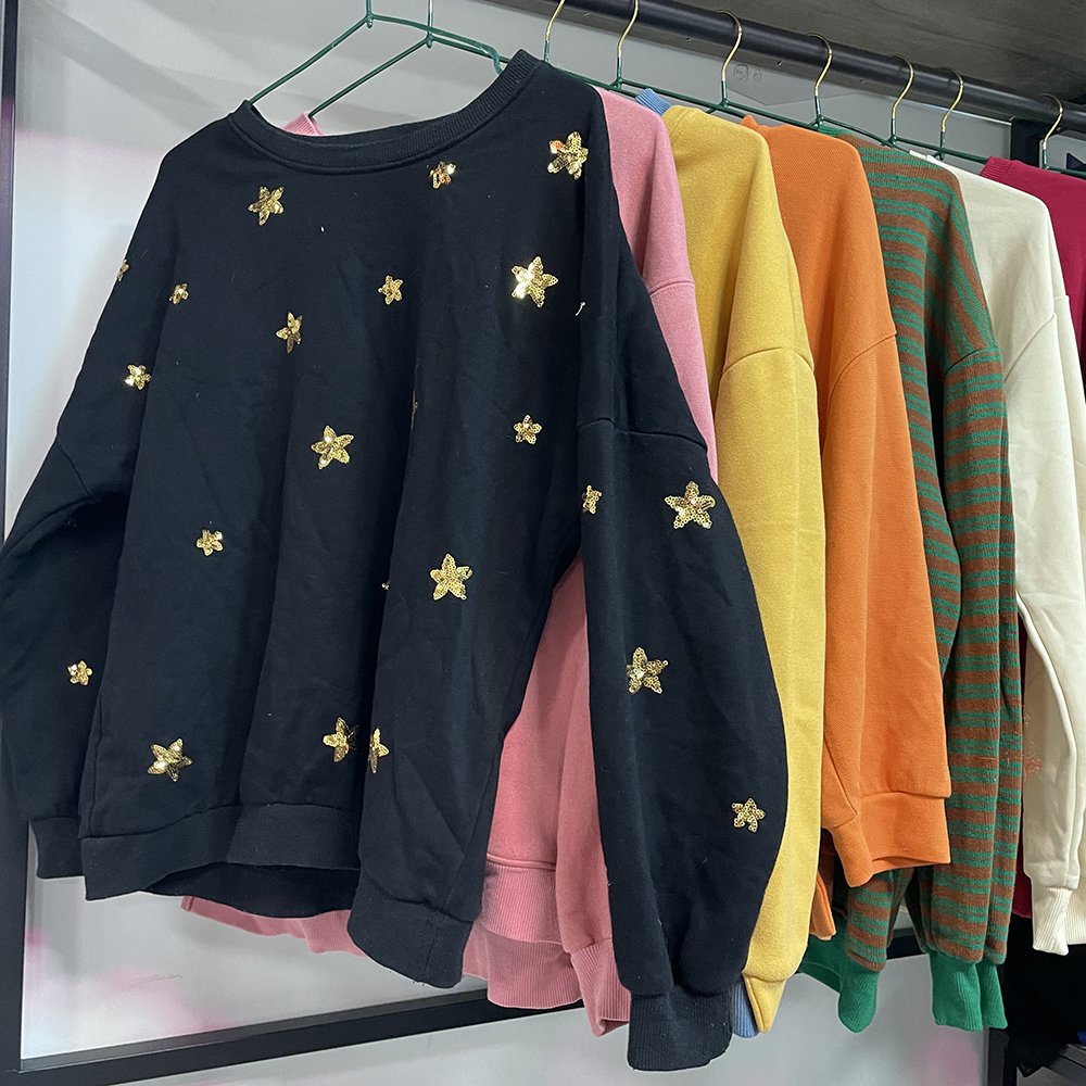 Wholesale Second hand Clothing Used Clothes Men's and Women's Fashion Casual Crew neck Hoodie Mix Bale