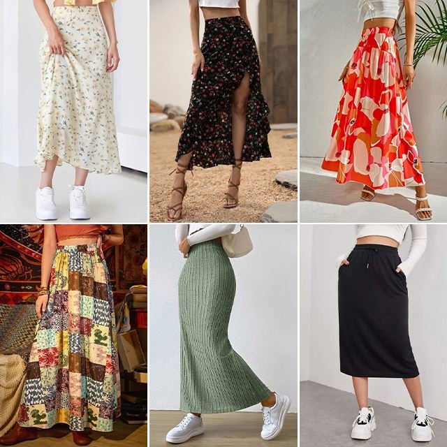 2022 loose high-quality polygonal pleated long skirt multicolor women's short skirt