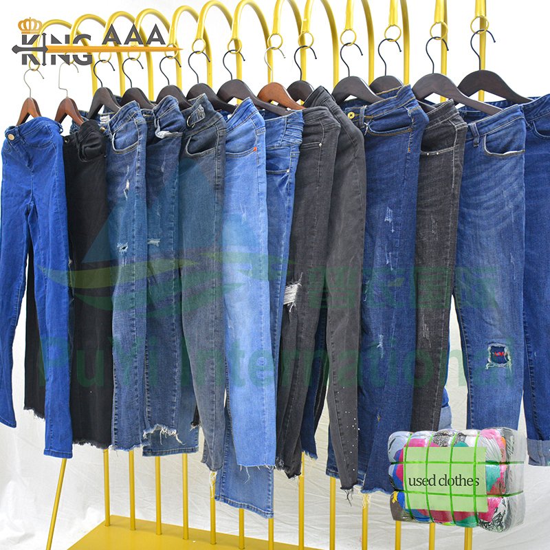 a grade ladies jeans trousers used cargo pants mixed vip women second hand clothing bale 100kg free used clothes in bales uk