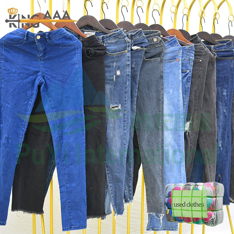 a grade ladies jeans trousers used cargo pants mixed vip women second hand clothing bale 100kg free used clothes in bales uk