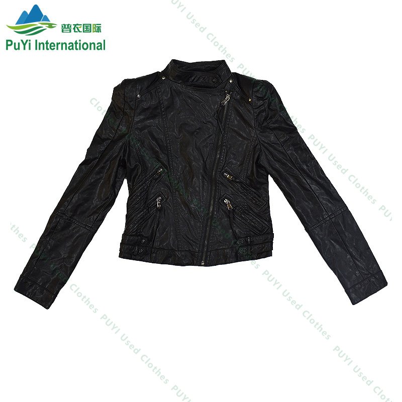 wholesale men leather jacket ladies mixed leather coat used clothes second hand clothing