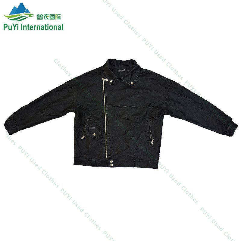 wholesale men leather jacket ladies mixed leather coat used clothes second hand clothing
