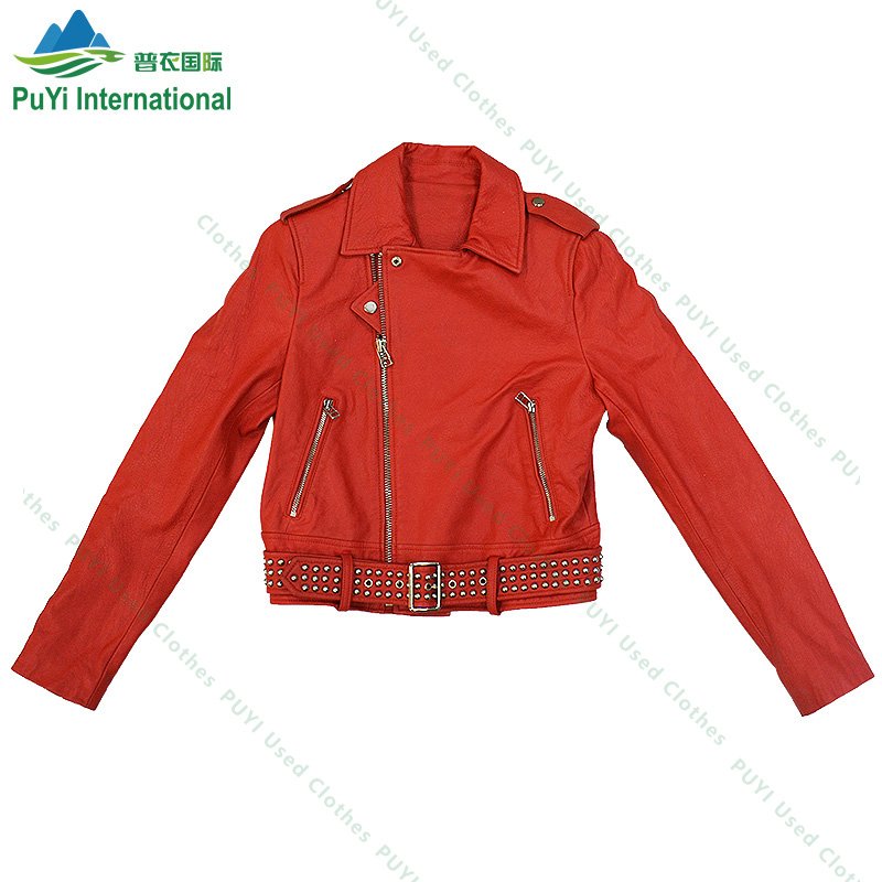 wholesale men leather jacket ladies mixed leather coat used clothes second hand clothing