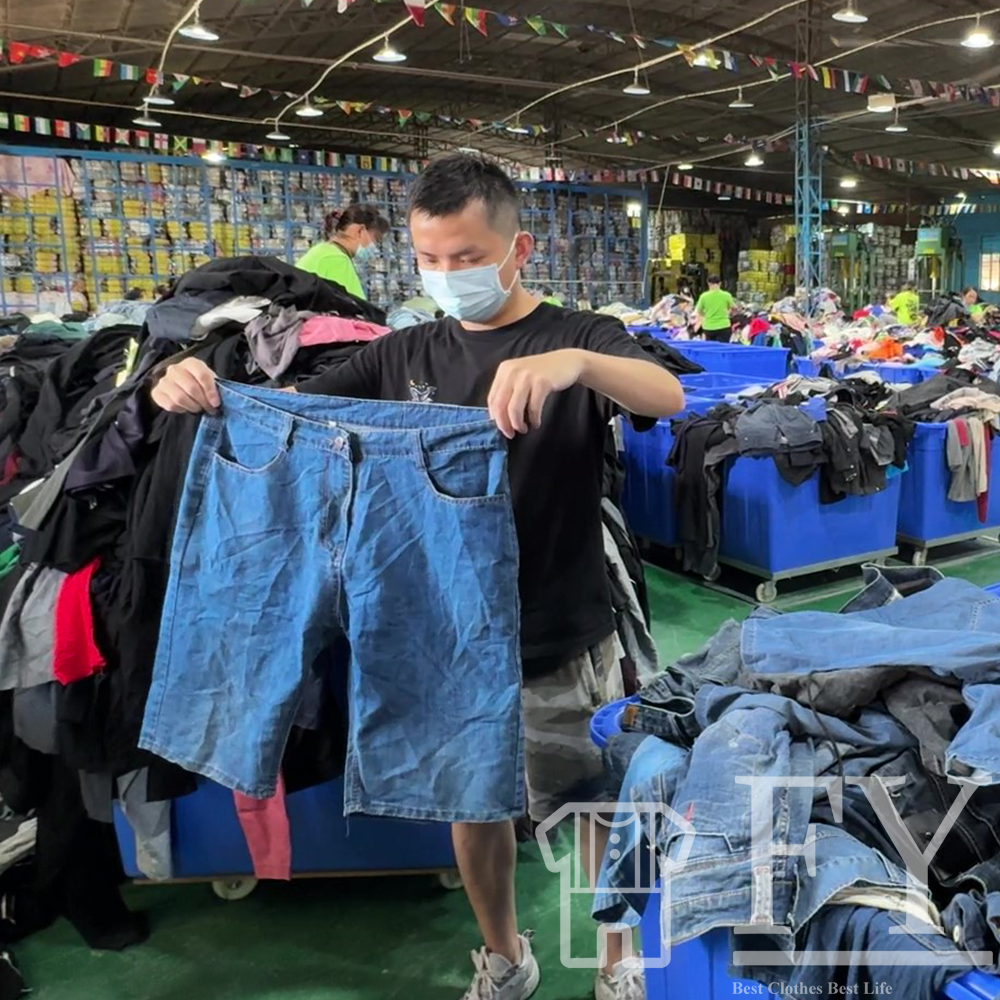 FengYang Bale Denim Shorts Korea Used Clothes Second Hand Clothing Bale 45Kg 100Kg