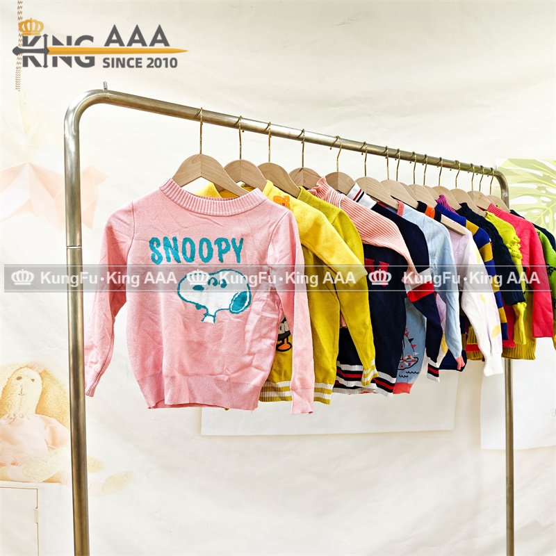 Wholesale kids Used Clothes Winter Children Warm Knit Thick Pullover Baby Jumper Kids Long Sleeve Sweater Second Hand Clothes