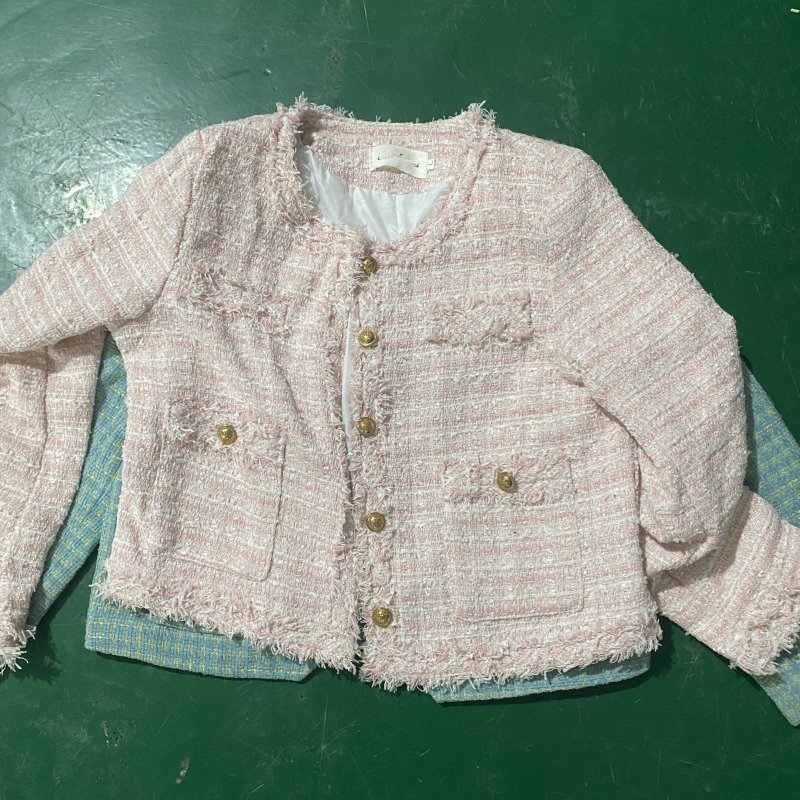 Used Clothes Boutique Fashion Tweed Top Tweed Dress Tweed Skirt Knitted Short Sleeve Second Hand Clothes