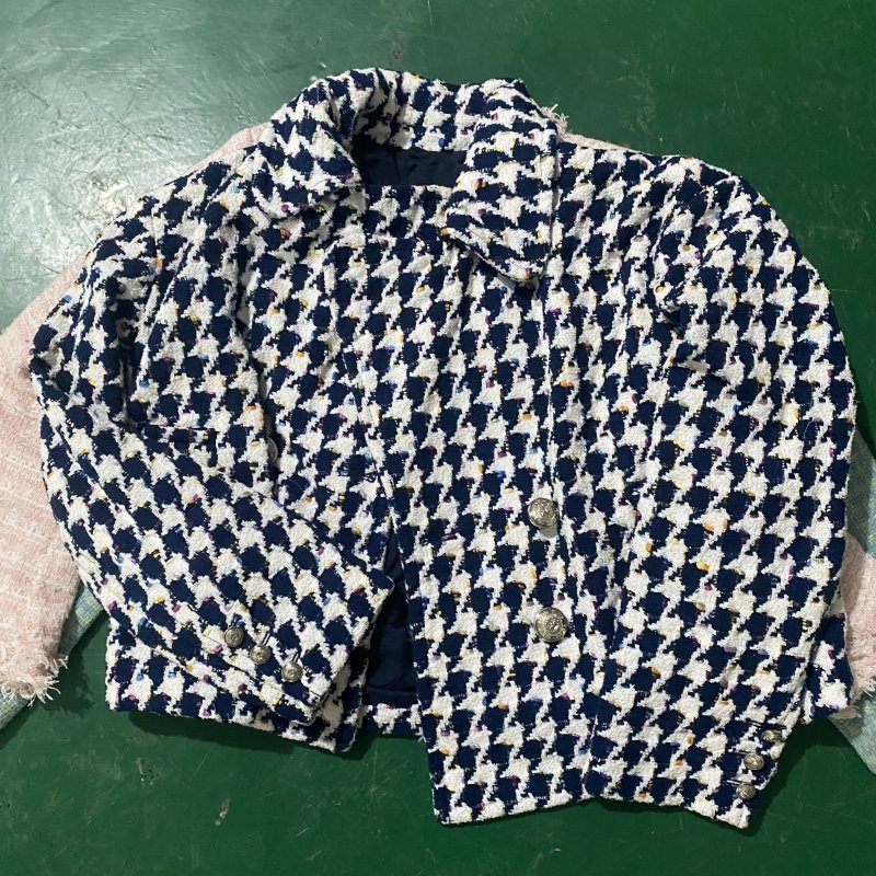 Used Clothes Boutique Fashion Tweed Top Tweed Dress Tweed Skirt Knitted Short Sleeve Second Hand Clothes