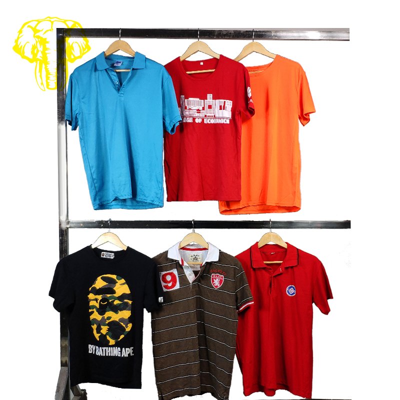 High Grade Men's T-Shirt Clean and Colorful Second Hand Clothes Cotton Material for Adults old clothes graphic t shirts
