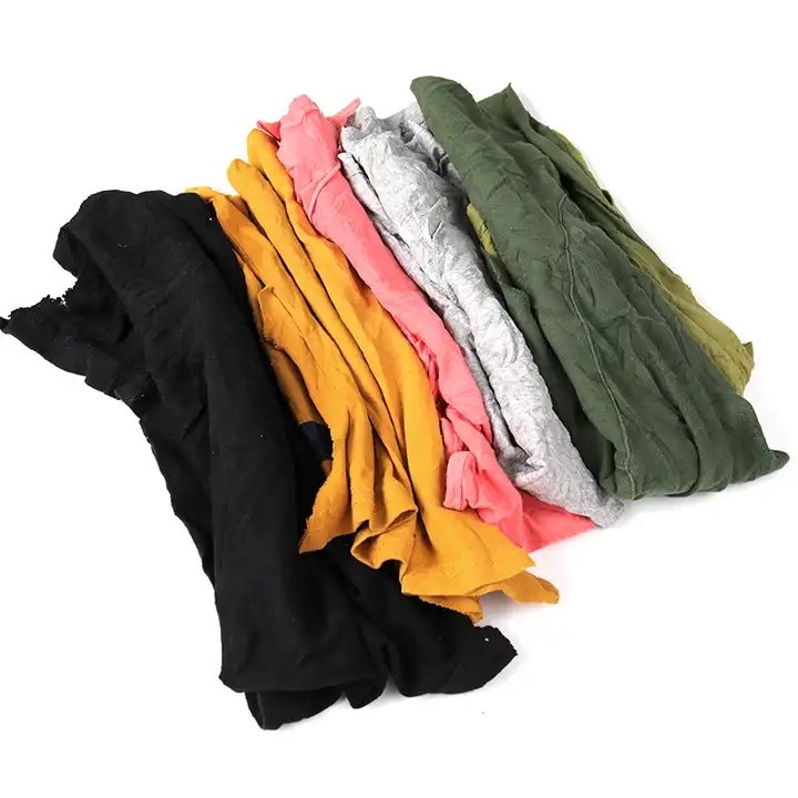 Cheap Factory Price Hot Sale Used Clothes Cleaning Rags Recycled Colored T-Shirt Cotton Rags Textile Waste