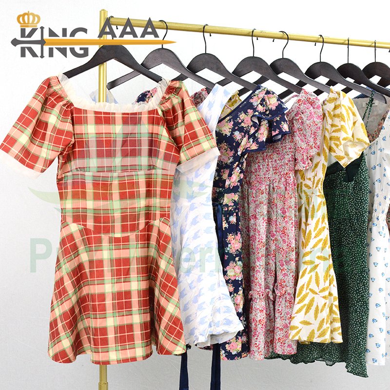 Wholesale Summer Mixed Ladies Cotton Short Dress Casual Used Clothes Bales Clothing Bulk in Bales Apparel For Women