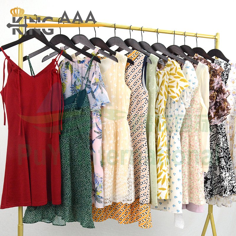 Wholesale Summer Mixed Ladies Cotton Short Dress Casual Used Clothes Bales Clothing Bulk in Bales Apparel For Women