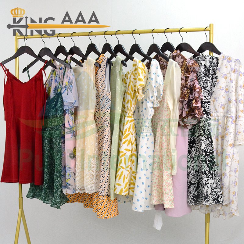 Wholesale Summer Mixed Ladies Cotton Short Dress Casual Used Clothes Bales Clothing Bulk in Bales Apparel For Women