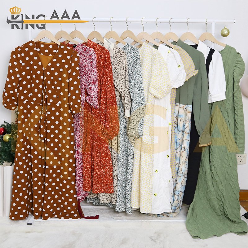 Preloved used clothes Silk Dresses elegant women fashion Clothes in bulk lobito second hand dress