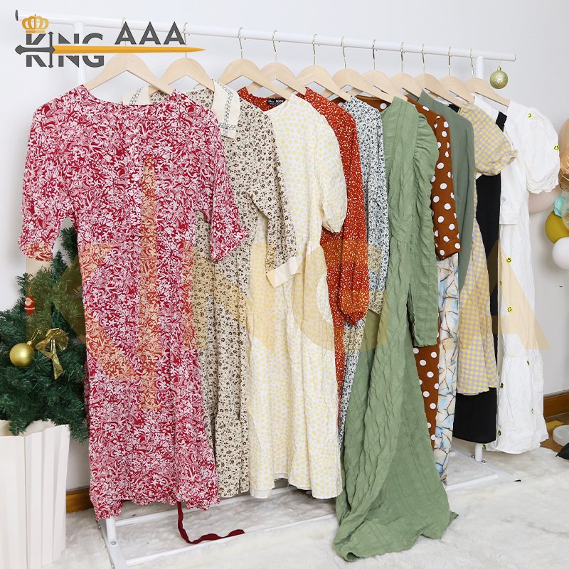 Preloved used clothes Silk Dresses elegant women fashion Clothes in bulk lobito second hand dress