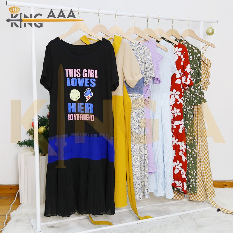 Preloved used clothes Silk Dresses elegant women fashion Clothes in bulk lobito second hand dress