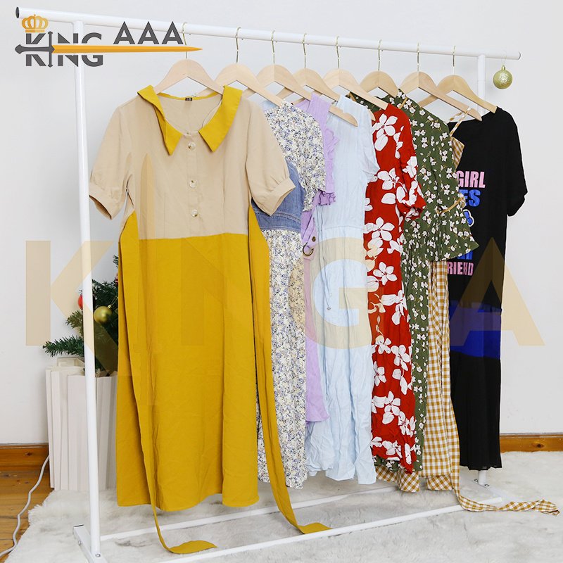 Preloved used clothes Silk Dresses elegant women fashion Clothes in bulk lobito second hand dress