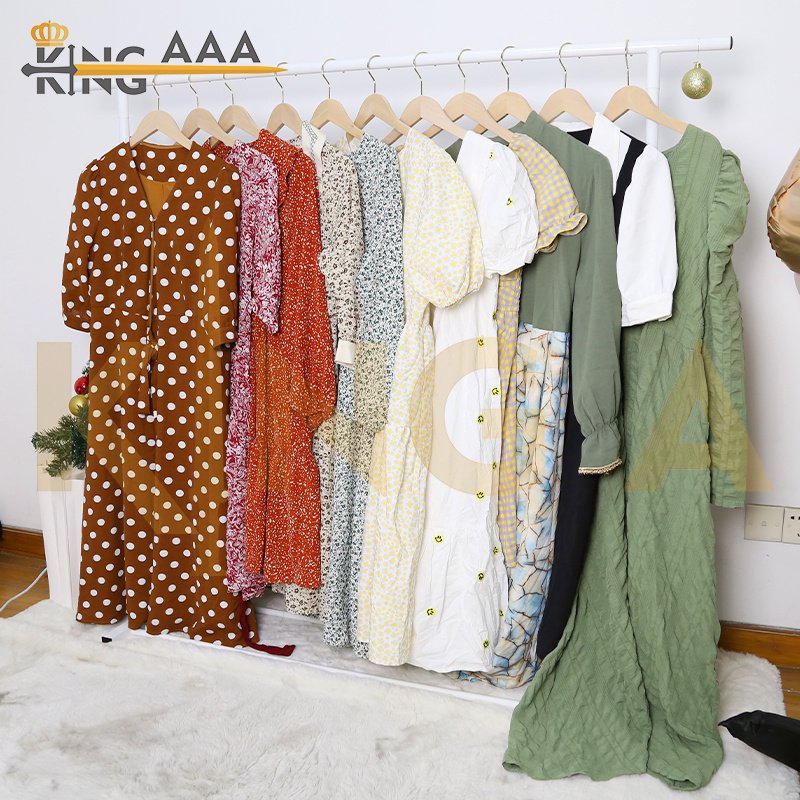 Preloved used clothes Silk Dresses elegant women fashion Clothes in bulk lobito second hand dress