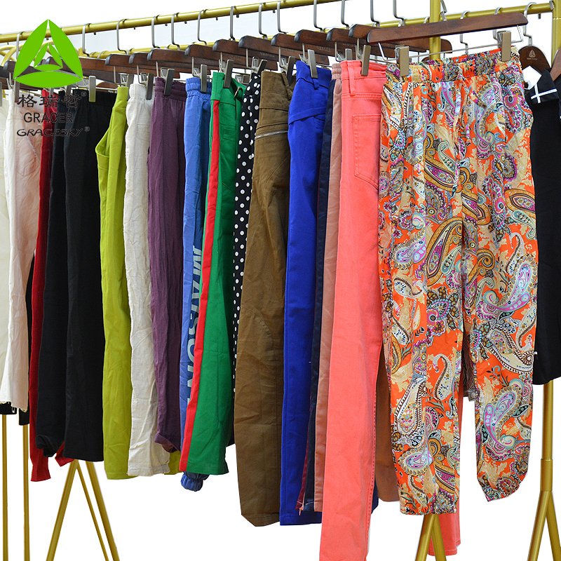 Cotton Trousers Used Clothing Apparel Stock Used Clothes from Mixed Pants Stock Summer for Women Adults Casual Wear Pants Bulk