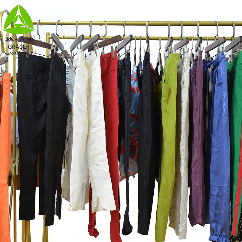 Cotton Trousers Used Clothing Apparel Stock Used Clothes from Mixed Pants Stock Summer for Women Adults Casual Wear Pants Bulk